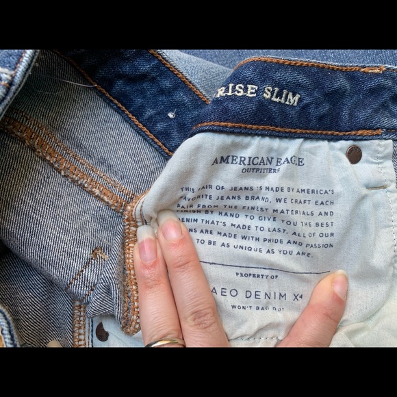 AE Vintage High Rise Slim Ripped & Cuffed Jeans - Picture 6 of 9